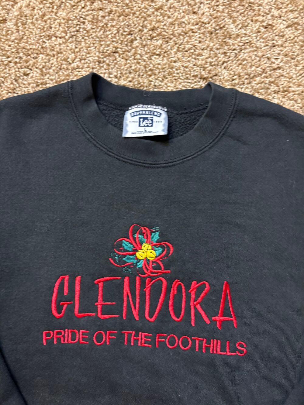 Lee Superblend Made In USA Glendora Pride of the Foothills Size Large VTG Y2K